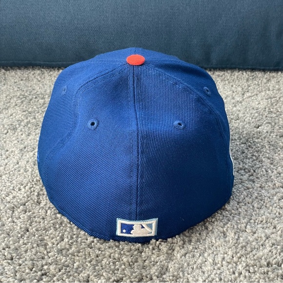 New Era New York Mets Fitted Hat 2000Subway Series patch Icy Blue UV Size 7 1/4 - Picture 5 of 10